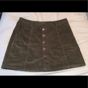 Green corduroy skirt